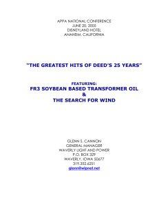 “the greatest hits of deed`s 25 years” fr3 soybean based transformer
