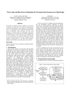 Fast Cache and Bus Power Estimation for Parameterized System