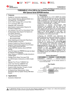 TUSB2046BI-Q1 4-PORT HUB FOR THE UNIVERSAL SERIAL BUS