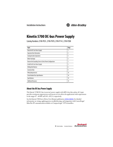 Kinetix 5700 DC-bus Power Supply Installation Instructions
