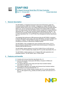 SAF1562 Hi-Speed Universal Serial Bus PCI Host Controller