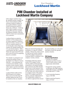 PIM Chamber Installed at Lockheed Martin Company - ETS