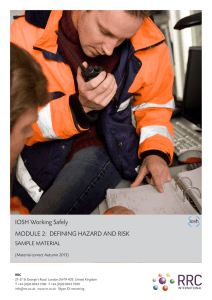 IOSH Working Safely MODULE 2: DEFINING HAZARD AND RISK