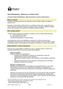 Hazard Management - Flinders University