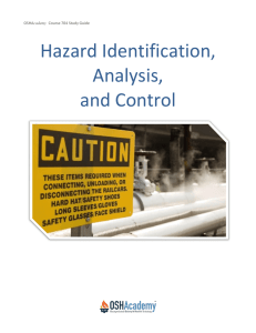 Course 704 - Hazard Analysis and Control