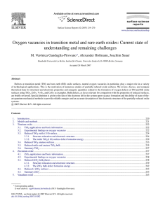 Oxygen vacancies in transition metal and rare earth oxides: Current