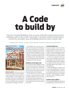 The New Zealand Building Code was one of the first performance