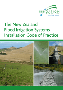 The New Zealand Piped Irrigation Systems Installation Code of
