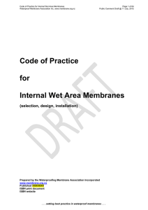 Code of Practice for Internal Wet Area Membranes