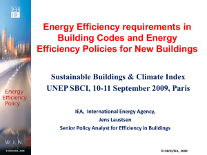 Energy Efficiency requirements in Building Codes and
