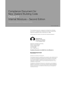 New Zealand Building Code Internal Mositure Clause E3 Second