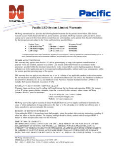 Pacific LED System Limited Warranty