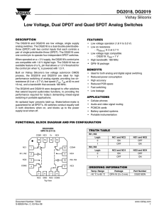 DG2018, DG2019 Low Voltage, Dual DPDT and Quad SPDT Analog