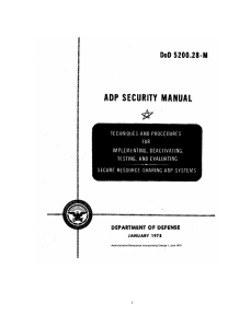DoD 5200.28-M, January 1994