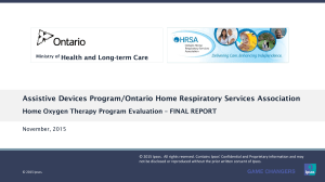 Home Oxygen Therapy Program Evaluation - Final Report