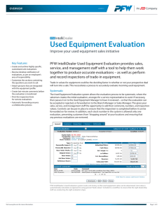 PFW IntelliDealer: Used Equipment Evaluation