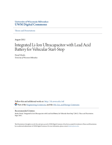 Integrated Li-Ion Ultracapacitor with Lead Acid Battery for Vehicular