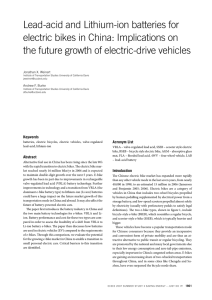 Lead-acid and Lithium-ion batteries for electric bikes in