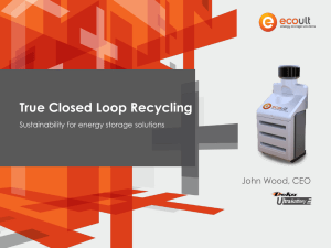 True Closed Loop Recycling - Australian Energy Storage