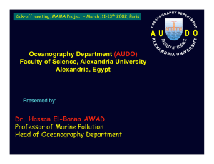 Oceanography Department (AUDO) Faculty of Science, Alexandria