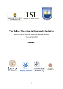 The role of education in democratic societies - report