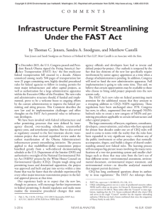 Infrastructure Permit Streamlining Under the FAST Act
