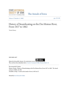 History of Steamboating on the Des Moines River, From 1837 to 1862
