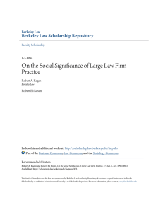 On the Social Significance of Large Law Firm Practice