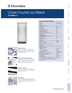 Under-Counter Ice Maker Specifications EI15IM55GS