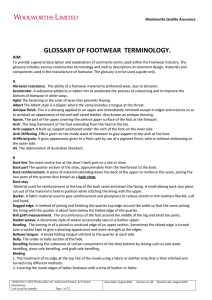 glossary of footwear terminology.