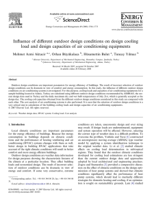 Influence of different outdoor design conditions on design cooling