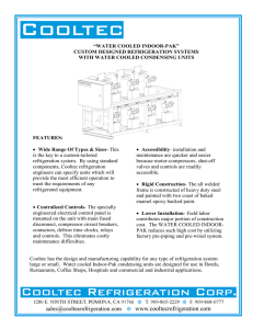 water cooled indoor-pak - Cooltec Refrigeration Corporation