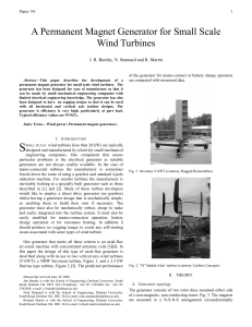 A Permanent Magnet Generator for Small Scale Wind Turbines