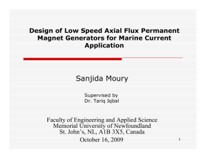 Design of low speed axial flux permanent magnet generators for