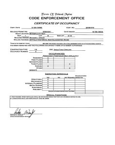 certificate of occupancy