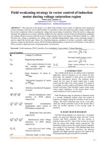 Field weakening strategy in vector control of induction motor during