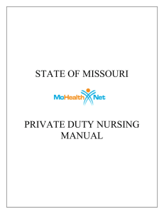 Private Duty Nursing - Provider MO HealthNet Manuals