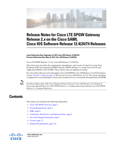 Release Notes for the Cisco LTE SPGW Release 2.x on the Cisco