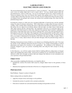 LABORATORY I ELECTRIC FIELDS AND FORCES