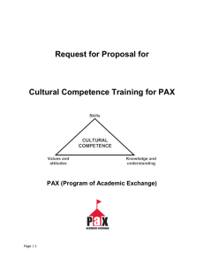 Request for Proposal for Cultural Competence Training for PAX