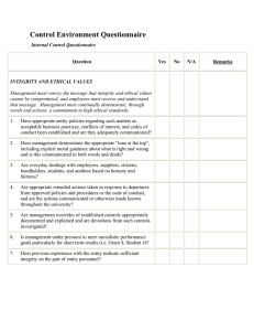 Control Environment Questionnaire