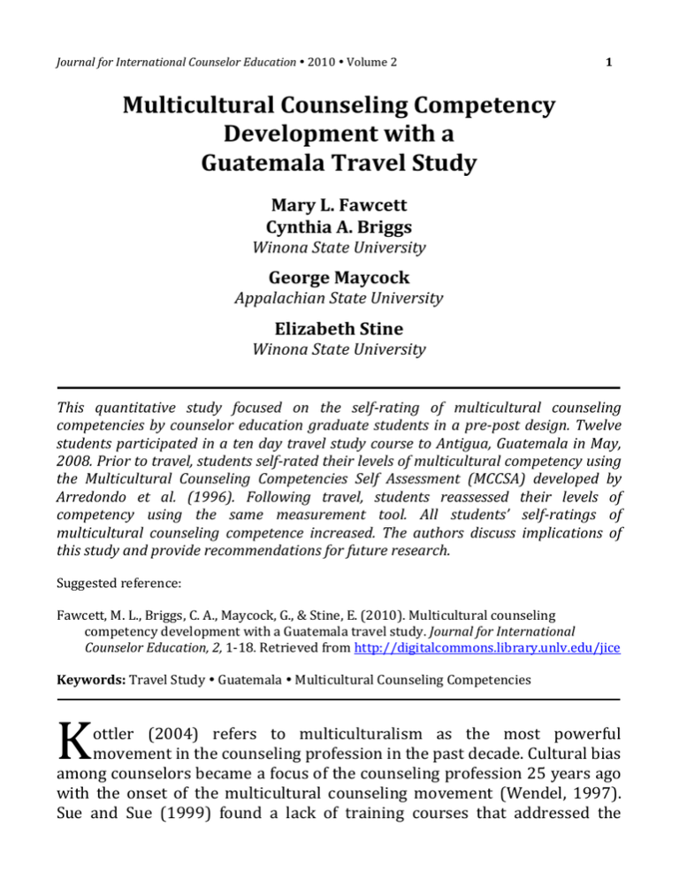 Multicultural Counseling Competency Development