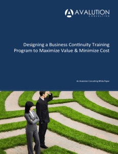 designing a business continuity training program to maximize value