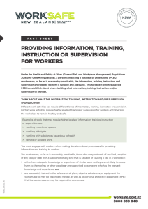 Providing information, training, instruction or
