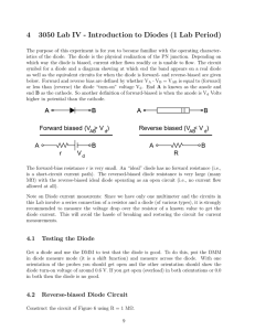 4 3050 Lab IV - Introduction to Diodes (1 Lab Period)