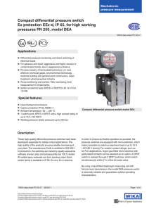 Compact differential pressure switch Ex protection EEx
