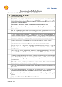 December 2014 Shell Chemicals Terms and Conditions for Pipeline