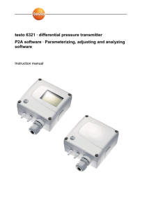 testo 6321 · differential pressure transmitter P2A software