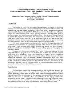 A New High Performance Lighting Program Model