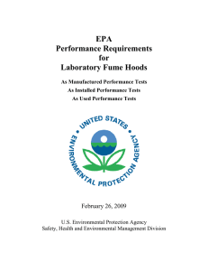 EPA Performance Requirements for Laboratory Fume